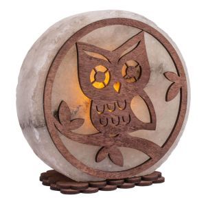 Соляна лампа "Сова на гілці", 3-4 кг