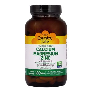 Country Life Кальций-Магний-Цинк + витамин D3, 180 таблеток