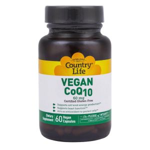 Веган коэнзим Q10, 60 мг, 60 капсул, Country Life 
