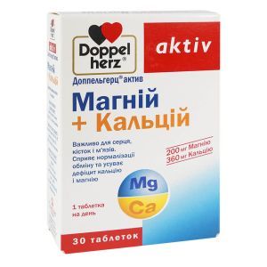 Магний + Кальций, 30 таблеток, Doppelherz