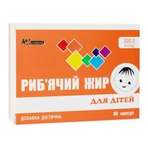 Рыбий жир для детей, ENJEE, 300 мг, 96 капсул в блистере, Красота и Здоровье