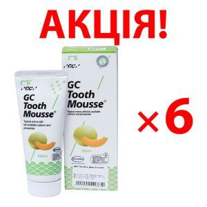 АКЦИЯ! 6 упаковок Крем для реминерализации зубов (дыня), 35 мл, GC Tooth Mousse