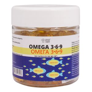 Омега 3-6-9, 500 мг, 100 капсул, Green Pharm Cosmetic