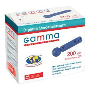 Ланцети для глюкометра Gamma, 200 шт.