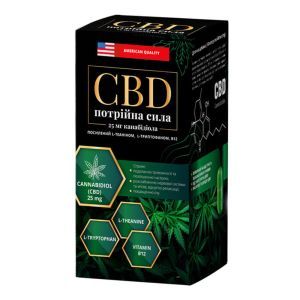 CBD капсулы (каннабидиол), тройная сила, 25 мг, 60 капсул, Greenwood