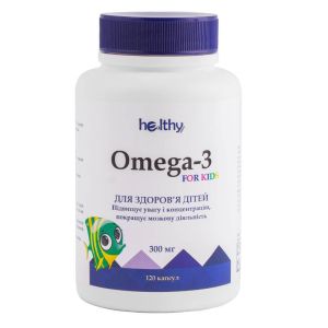 Омега-3 для дітей, 300 мг, 120 капсул, Healthy Nation