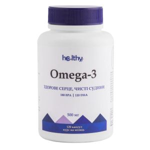 Омега-3, 500 мг, 180 капсул Healthy Nation
