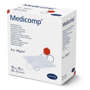 Стерильные салфетки из нетканого материала Medicomp, 10х10 см, HARTMANN