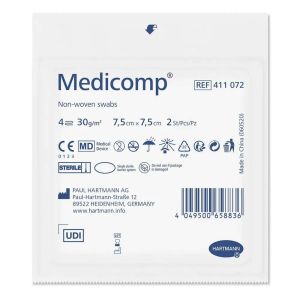 Стерильные салфетки из нетканого материала Medicomp, 7,5х7,5см, HARTMANN 