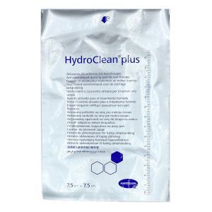 Повязка стерильная HydroClean plus активированая на рану для терапии во влажной среде, 1 шт., 7,5 см, HARTMANN