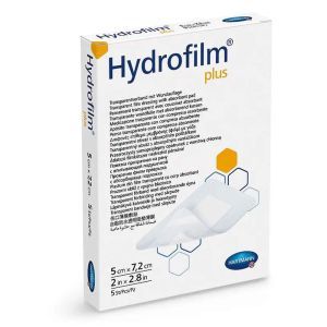 Повязка прозрачная пленочная Hydrofilm Plus с абсорбирующей подушечкой, 5х7,2 см, HARTMANN
