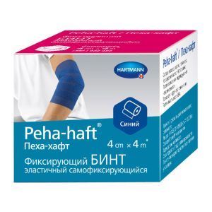 Бинт когезивный фиксирующий Peha-haft Color, 4 см x 4 м, синий, HARTMANN