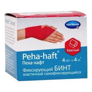 Бинт когезивный фиксирующий Peha-haft Color, 4 см x 4 м, красный, HARTMANN