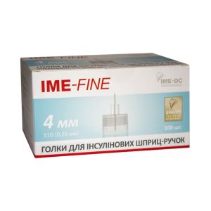 Ланцети (голки) IME-FINE 31G (0,26 мм)x4,0 мм, 100 шт.