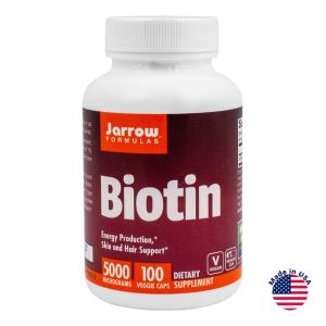 Биотин, 5 мг, 100 капсул, Jarrow Formulas