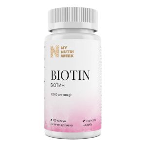 Биотин, 10 000 мкг, 100 капсул, My Nutri Week