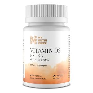 Витамин D3 Экстра, 4000 МЕ, 120 капсул, My Nutri Week