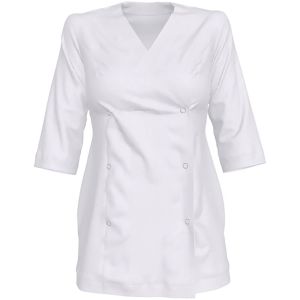 Медицинская блуза женская, белая, размеры 46-48