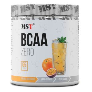 Амінокислоти BCAA Zero, 55 порцій, 330 г, зі смаком апельсина та маракуї, MST