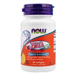 Омега-3 DHA для детей, с фруктовым вкусом, 30 капсул, Now Foods 
