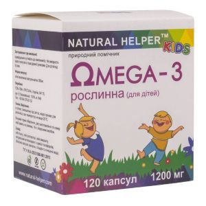 Омега-3 растительная, для детей, 120 капсул, Natural Helper
