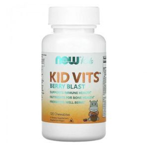 Витаминный комплекс для детей Berry Blast (Kid Vits), 120 жевательных таблеток, NOW Foods