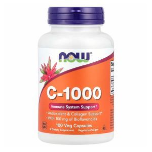 Вітамін С-100 з біофлавоноїдами, 100 капсул, NOW Foods