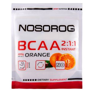 Аминокислотный комплекс BCAA 2:1:1, 400 г, апельсиновый вкус, Nosorog
