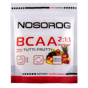 Амінокислотий комплекс BCAA 2:1:1, 400 г, смак туті-фруті, Nosorog