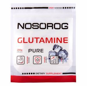 Glutamine Powder (Л-глутамин), 200 г, без вкуса, Nosorog