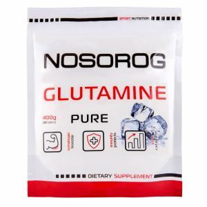 Glutamine Powder (Л-глутамин), 400 г, без вкуса, Nosorog
