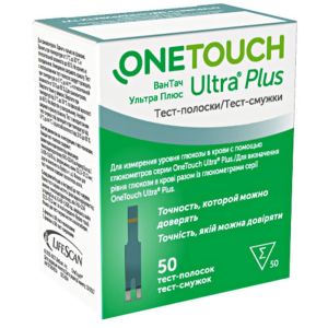 Тестовые полоски "One Touch Ultra Plus", 50 шт.
