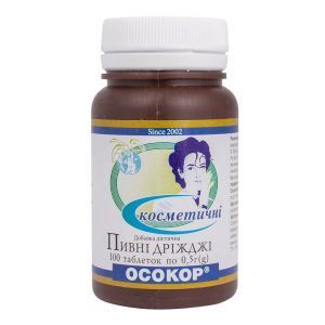 Дріжджі пивні "Осокор" косметичні, 0,5 г, 100 таблеток, Красота та Здоров'я