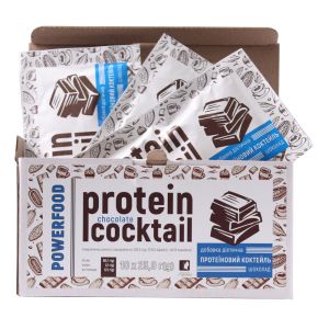 Протеїновий коктейль Powerfood, шоколад, 25 г (1 шт.), Красота та Здоров'я