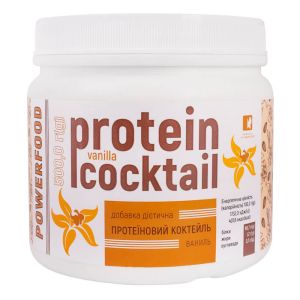 Протеїновий коктейль Powerfood, ваніль, 500 г (у банці), Красота та Здоров'я