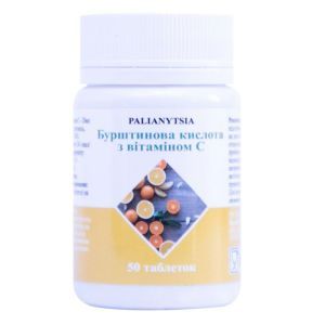 Янтарная кислота с витамином С, 50 таблеток, Palianytsia