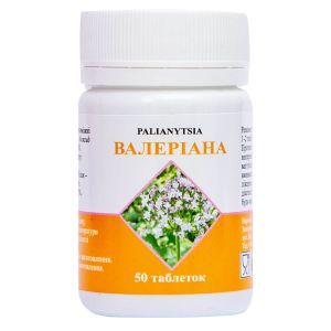Валериана, 180 мг, 50 таблеток, Palianytsia