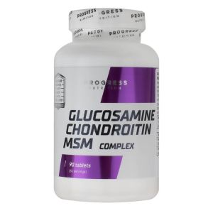 Глюкозамин хондроитин MSM, 90 таблеток, Progress Nutrition