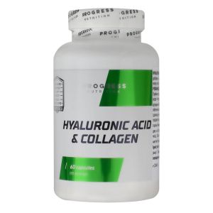 Гіалуронова кислота й колаген, 60 капсул, Progress Nutrition