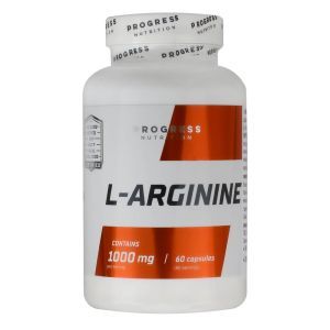 L-аргинин, 60 капсул, Progress Nutrition