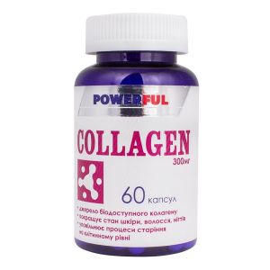 Колаген POWERFUL, 300 мг, 60 капсул, Красота та Здоров'я