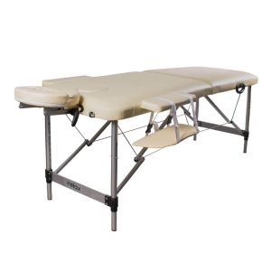 Масажний стіл 2-секційний алюмінієвий, бежевий, Ridni Relax