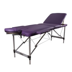 Массажный стол 3-секционный, металлический, фиолетовый, Ridni