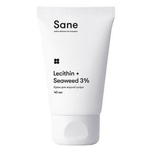 Крем для жирної шкіри обличчя з лецитином і морськими водоростями 3%, Sane