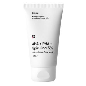 Маска для обличчя із AHA +PHA + Спіруліна 5%, Sane