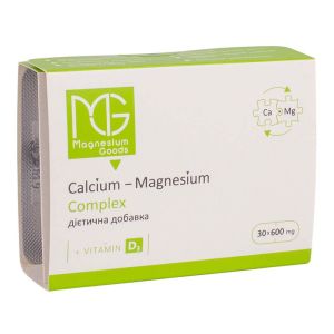 БАД "Кальцій + Магній + Вітамін Д3", 600 мг, 30 капсул, Magnesium Goods
