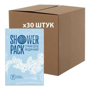 АКЦІЯ! Сухий душ медичний, 7 пінних рукавиць, Shower Pack, 30 штук