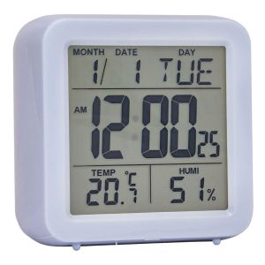 Цифровой термогигрометр с часами T-15, голубой, Стеклоприбор