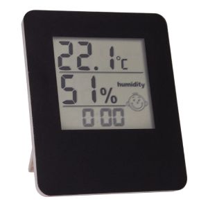 Термогигрометр цифровой с часами T-17 (черный)