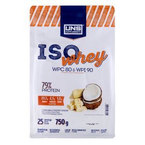 Ізолят сироваткового протеїну Iso Whey, 750 г, зі смаком білого шоколаду та кокоса, UNS